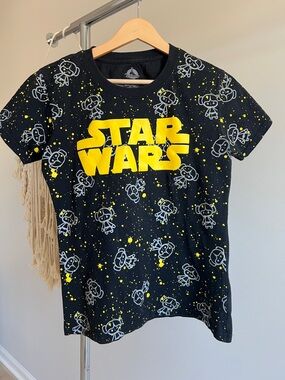 Star Wars Black Tee with Bold Yellow Logo